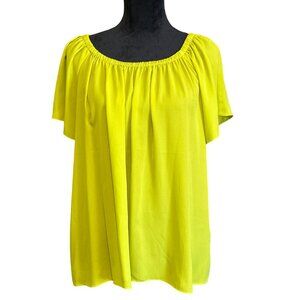 💖Vince Camuto Womens Yellow Off-Shoulder Blouse Size S